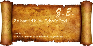 Zakariás Edvárd névjegykártya